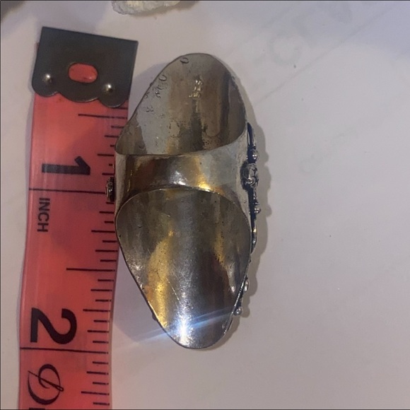 Moonstone + Red Quartz handcrafted vintage Renaissance ring - Picture 6 of 8